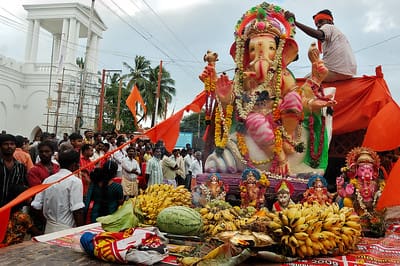 Ganesh Chaturthi  at Trivandrum, Kerala Image credit Thejas Panarkandy via Wikipedia Commons