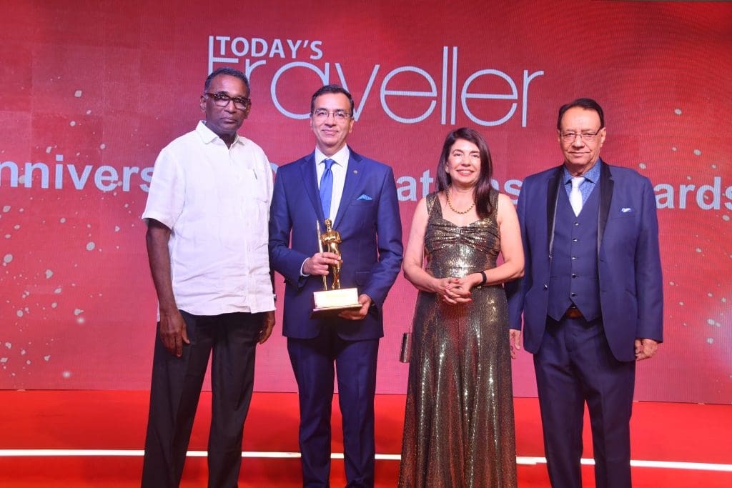 L-R: Justice Jasti Chelameswar, Former Judge, Supreme Court of India; Parveen Chander Kumar, Executive Vice President - Sales & Marketing, IHCL; Kamal Gill, Executive Editor and Managing Director, Gill India Group; Kewal Gill, Chairman, Gill India Group