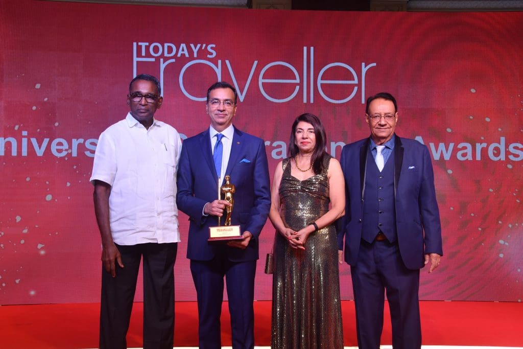 L-R: Justice Jasti Chelameswar, Former Judge, Supreme Court of India; Parveen Chander Kumar, Executive Vice President - Sales & Marketing, IHCL; Kamal Gill, Executive Editor and Managing Director, Gill India Group; Kewal Gill, Chairman, Gill India Group