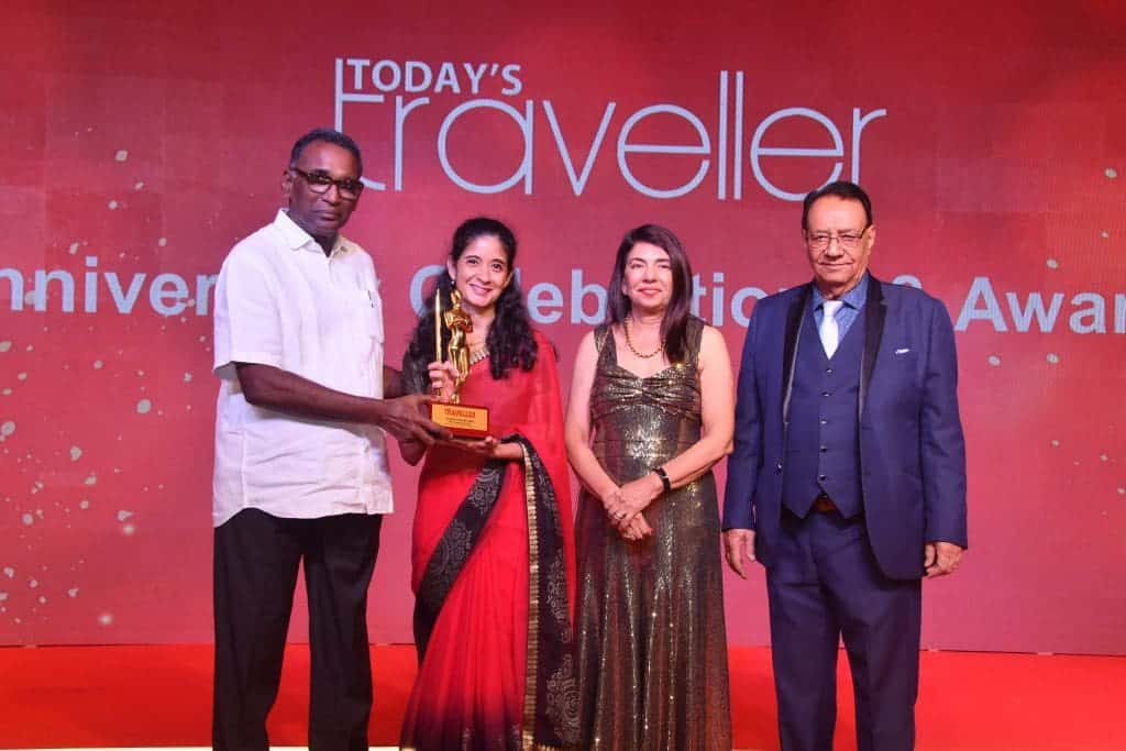 L-R: Justice Jasti Chelameswar, Former Judge, Supreme Court of India; Ayesha Bhalla, Director of Sales & Marketing, JW Marriott Mumbai Sahar; Kamal Gill, Executive Editor and Managing Director, Gill India Group; Kewal Gill, Chairman, Gill India Group;