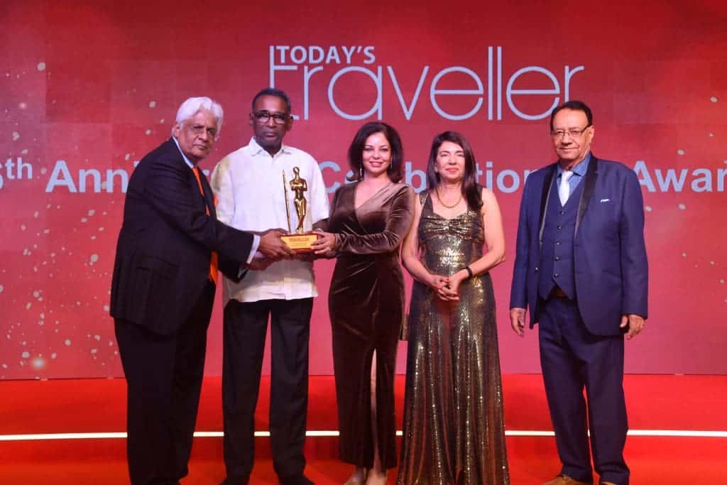 L-R: Nathan Andrews, Strategic Advisor, DS Group; Justice Jasti Chelameswar, Former Judge, Supreme Court of India; Preeti Sharma, Head – Leasing and Marketing, The Grand Venice Mall-Greater Noida; Kamal Gill, Executive Editor and Managing Director, Gill India Group; Kewal Gill, Chairman, Gill India Group