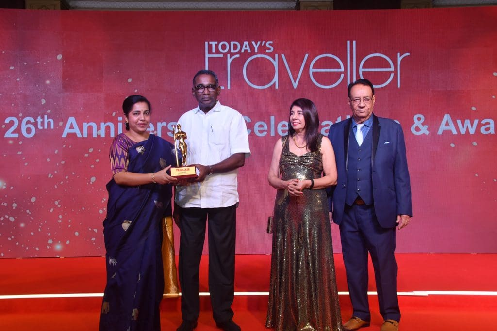 L-R: Sumedha Chaudhary, Cluster Public Relations Manager, WelcomHeritage North, Justice Jasti Chelameswar, Former Judge, Supreme Court of India; Kamal Gill, Executive Editor and Managing Director, Gill India Group; Kewal Gill, Chairman, Gill India Group