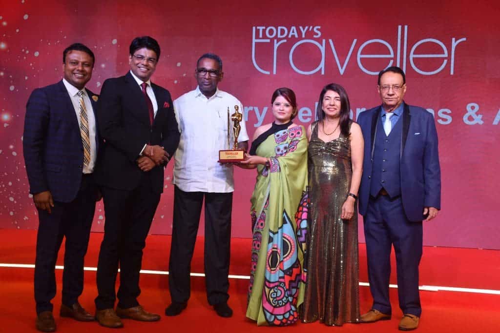 L-R: Tittu Koikkaran, Director of Sales & Marketing, Crowne Plaza Kochi; Dinesh Rai, General Manager; Crowne Plaza Kochi; Justice Jasti Chelameswar, Former Judge, Supreme Court of India; Swati Marwah, Cluster Director of Sales, IHG Hotels & Resorts; Kamal Gill, Executive Editor and Managing Director, Gill India Group; Kewal Gill, Chairman, Gill India Group