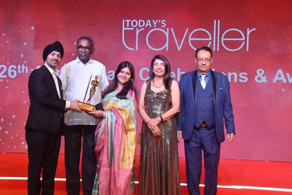 L-R: Daman Deep Singh, General Manager, Karma Lakelands; Justice Jasti Chelameswar, Former Judge, Supreme Court of India; Ms Swati Jain, Head - Social Media and PR, Karma Lakelands; Kamal Gill, Executive Editor and Managing Director, Gill India Group; Kewal Gill, Chairman, Gill India Group;