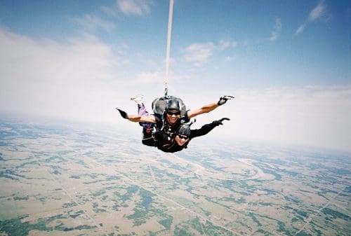 Skydiving 
Image Credit: Ann W, CC BY 2.0 via Wikimedia Commons