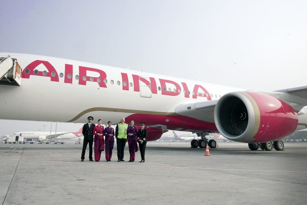 Air India recibe el primer avión Airbus A350 de la India con una nueva imagen de marca