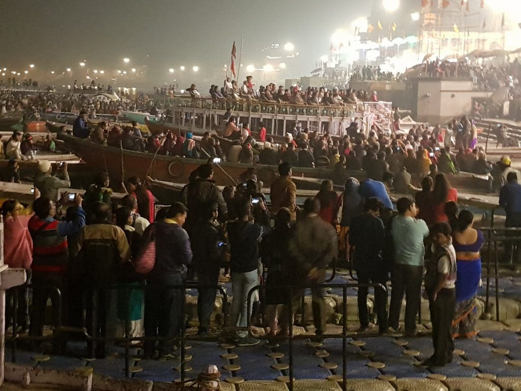 Aarti scene at Benaras Ghat - Sacred Varanasi