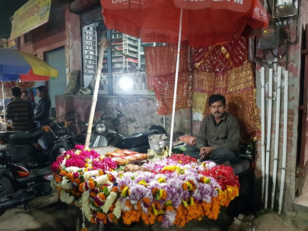 Flower Vendor at Sacred Varanasi