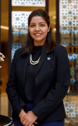 Ami Rajeshwari gerente de recepción Sheraton Grand Bangalore en Brigade Gateway