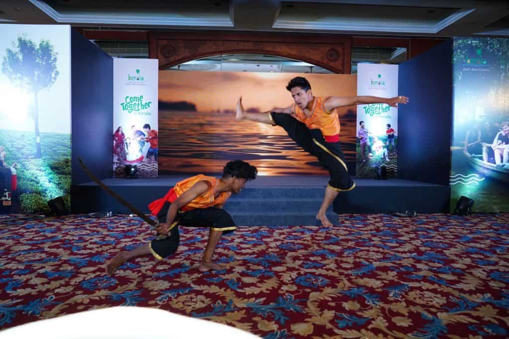 A glimpse of Kerala's traditional cultural performances showcased at the Kerala Tourism B2B trade meet held in New Delhi