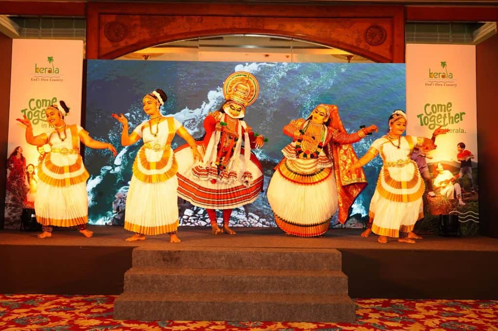 A glimpse of Kerala's traditional cultural performances showcased at the Kerala Tourism B2B trade meet held in New Delhi