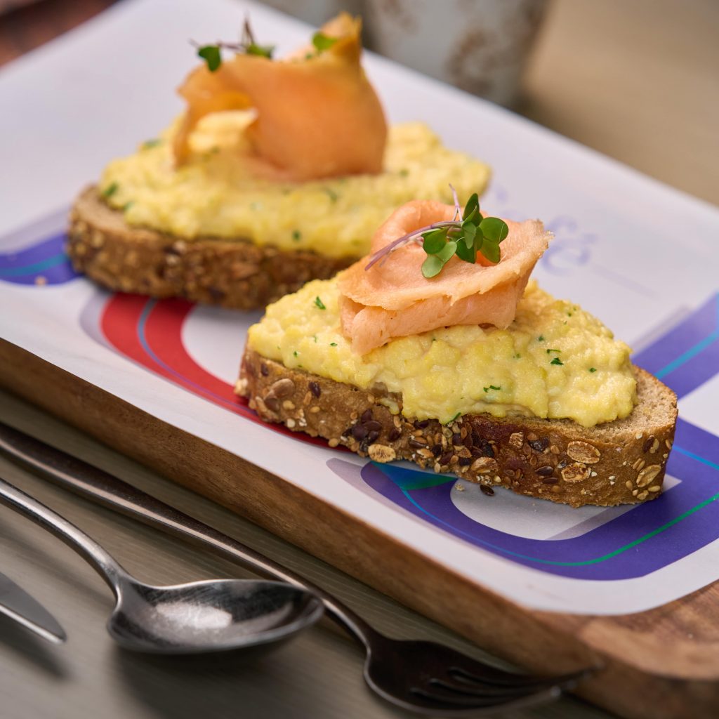 Smoked Salmon with Scrambled Eggs on Toast
