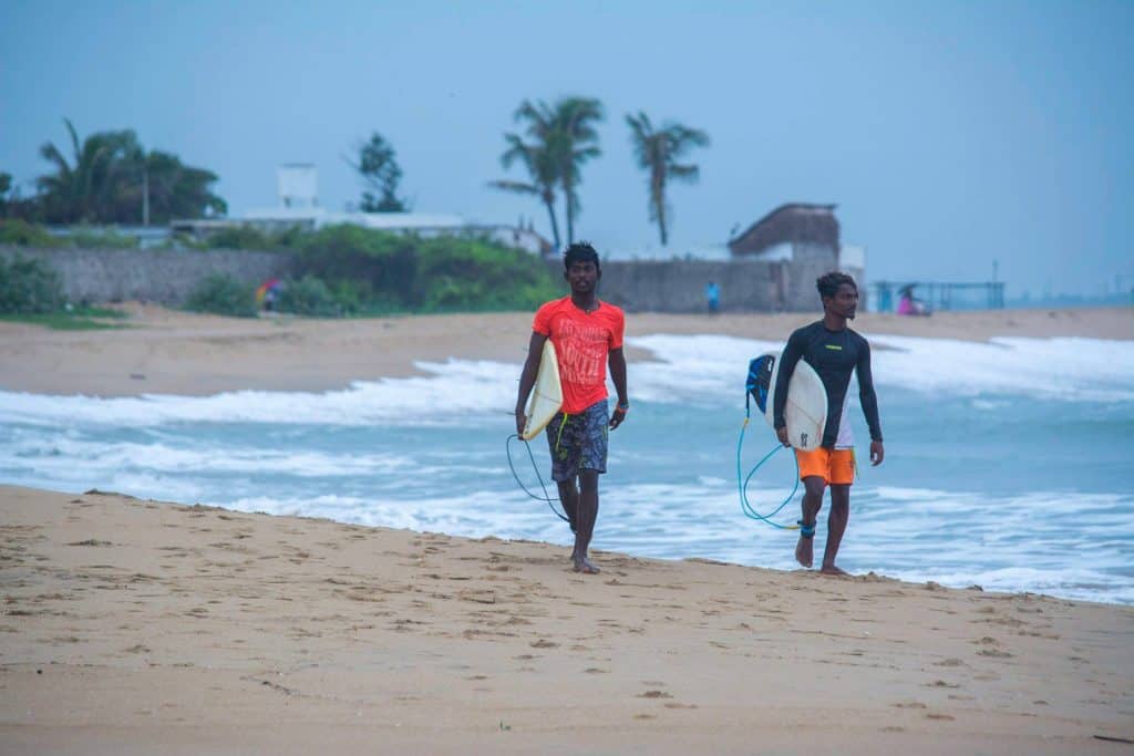 Surfing at Covelong Beach