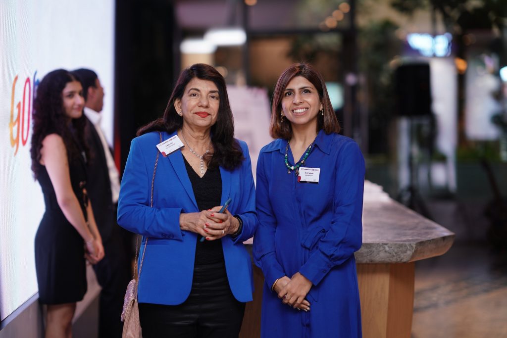 Something to be said for matching colours - an aside at HOPE 2024 - Kamal Gill, Executive Editor, Today's Traveller and Managing Director Gill India Group with Swati Arora, Assistant Vice President (South Asia) of HVS Anarock 
