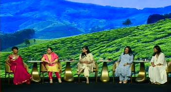 Ranju Alex, Area Vice President, South Asia, Marriott International with  Debasree Roy Sarkar, Managing Director, Peerless Hotels; Dr. Jyotsna Suri, Chairperson & Managing Director, The Lalit Suri Hospitality Group; Kavita Ahuja, Director, Competent Group of Companies; and Nirupa Shankar, Joint Managing Director, Brigade Enterprises.