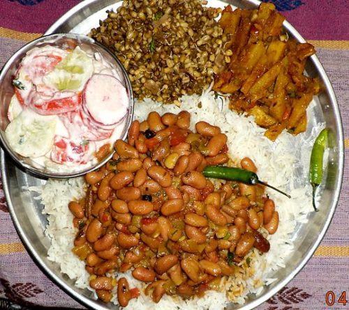 539px Rajma Rice Raita sprouts with potato sabji scaled Punjabi Food Beyond Butter Chicken - 12 Delicious Dishes