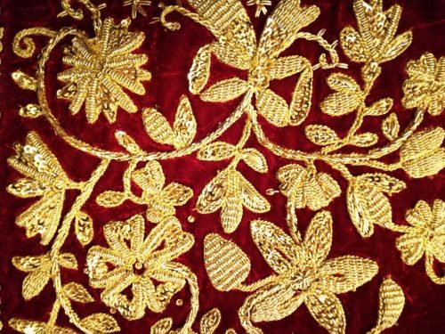 Golden wire Zardozi embroidery