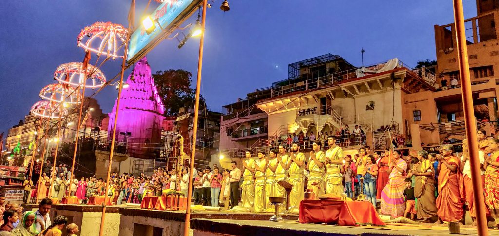 Arti at Varanasi Ghats (India's Majestic Heritage and Sacred Sites)