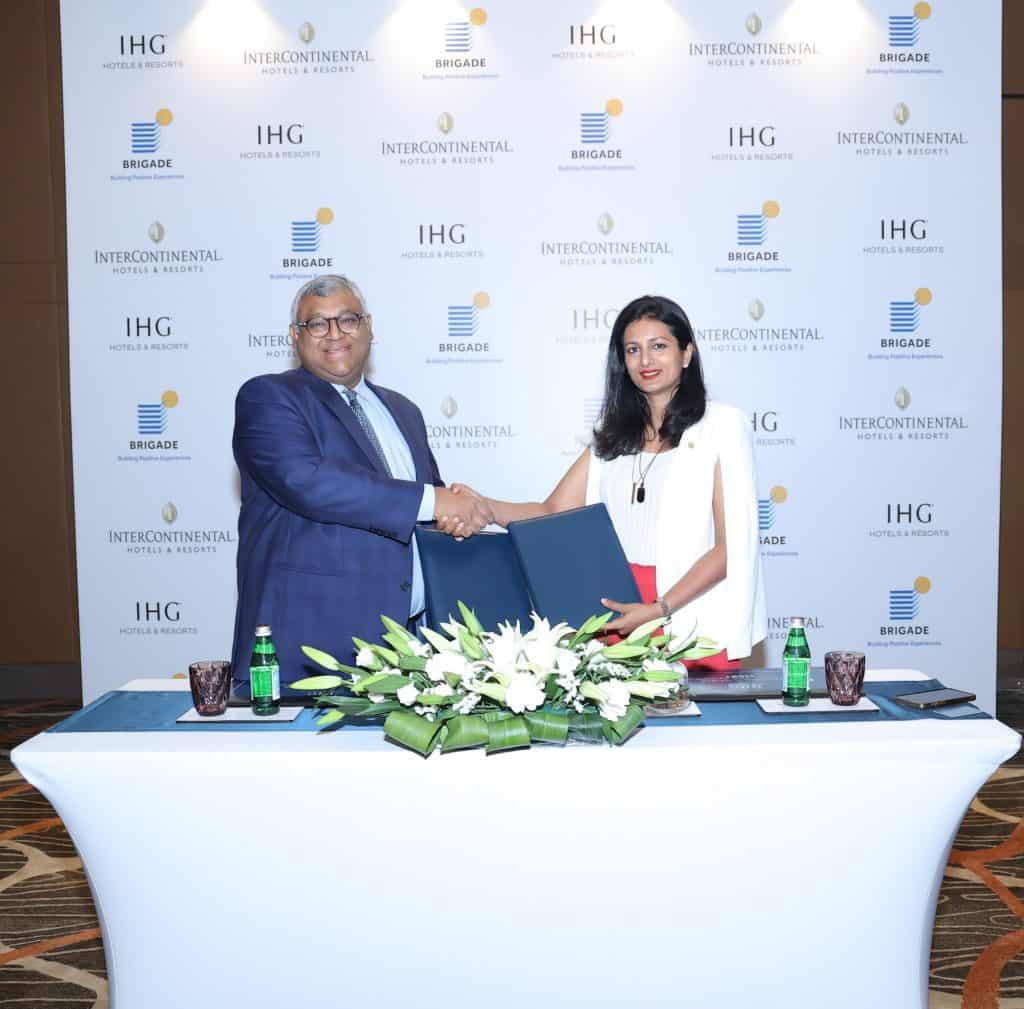 Sudeep Jain, Managing Director, South West Asia, IHG Hotels & Resorts with Nirupa Shankar, Jt. Managing Director of Brigade Enterprises Limited