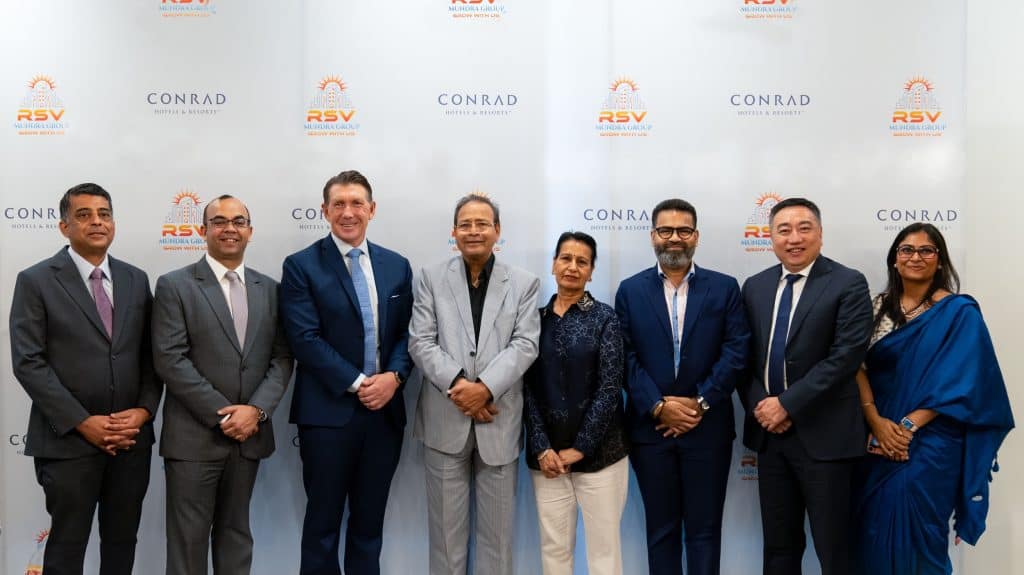 Hilton enhances luxury Portfolio in India, welcomes Jaipur’s first Conrad Hotels and Resorts 1 Third from the left - Alan Watts, President, Asia Pacific, Hilton and Fifth from the right - Rajendra Mundra, Managing Director, SunnyRaj Properties Pvt Ltd