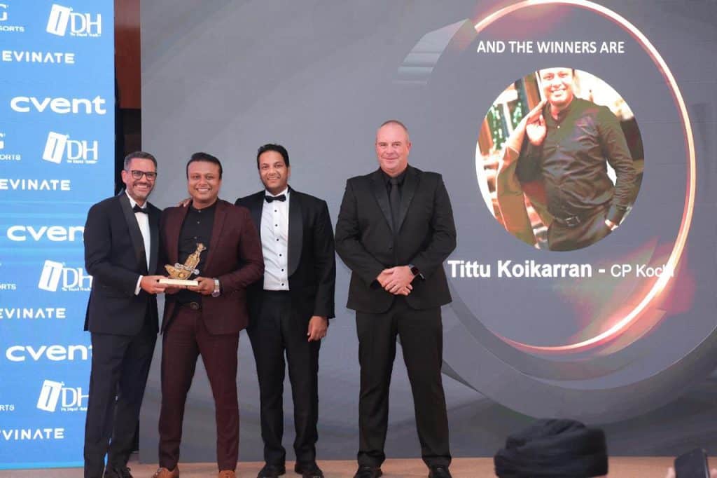 Tittu Koikkaran facilitated Best Commercial Leader in IMEA Region 1 From the Left - Tarek Labib Head of Commercial - IMEA, IHG Hotels & Resorts, Tittu Koikkaran - Director of Sales & Marketing - Crowne Plaza Kochi, Simon Augustus - Director of Commercial - IMEA Luxury & Lifestyle, IHG Hotels & Resorts, Morris Ryan- Regional Sales Director - IMEA, IHG Hotels & Resorts.