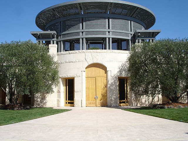 Two legendary wine industry leaders, Robert Mondavi, a pioneer of Napa Valley winemaking, and Baron Philippe de Rothschild, the famed owner of Chateau Mouton Rothschild in Bordeaux, came together to create the world-famous wine Opus One. Courtesy: Wikimedia