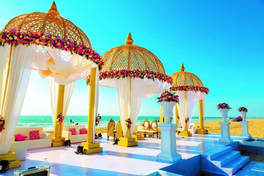 Caravela Beach Resort rests on 24 acres of lush, landscaped grounds that stretch all the way to the Arabian Sea