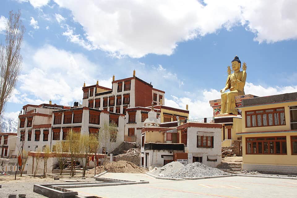 Best Trekking Trails of Ladakh - 10 Wild trails where earth touches the sky 2 Best Trekking Trails of Ladakh - Near the village of Saspol, on a hillock in the valley of Likir, sits Ladakh's oldest monastery, Likir Gompa. Image courtesy: Imanvita via Wikimedia commons