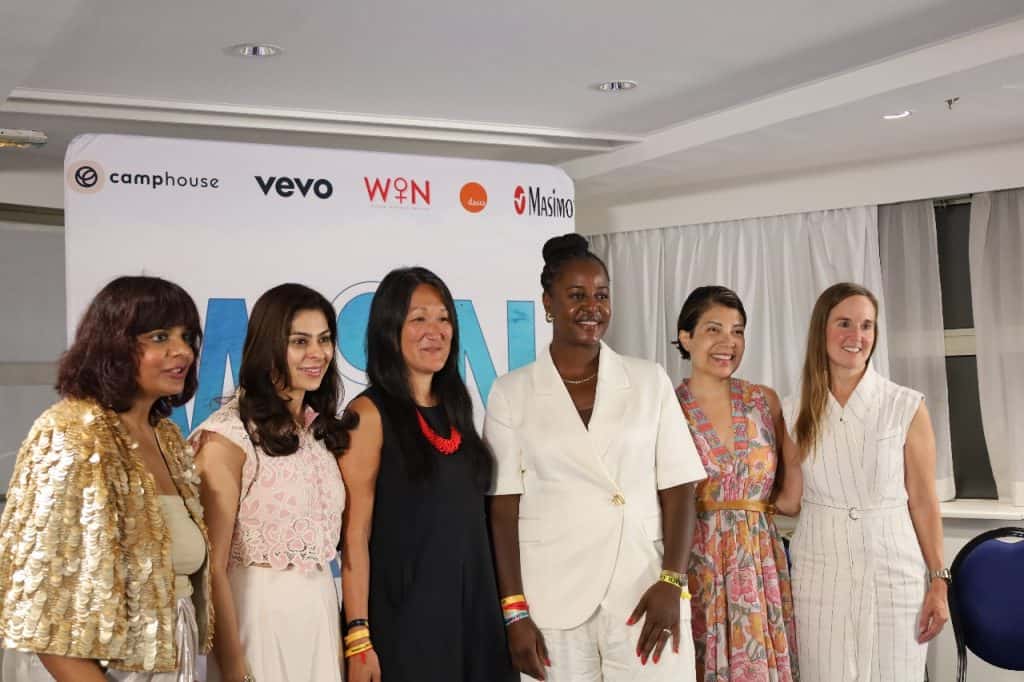 WIN curates creative exchange to amplify vibrant voices at #WINLounge, Cannes 2025 4 Panel 2 - Stuti Jalan, Geetika Dadlani, Kim Dabbs, Annisha Taylor, Michell Sybil Melendez, Stacey Orsat
