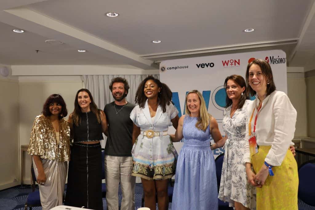 WIN curates creative exchange to amplify vibrant voices at #WINLounge, Cannes 2025 6 Panel 6- Stuti Jalan, Carmela Luzzi, Jean Daniel Germain, Dayvee Sutton, Natalie Gabathuler Scully, Sarah Vincent and Alexis Williams