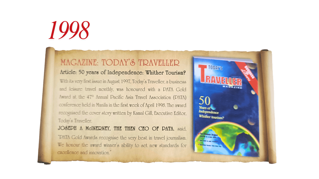 Today’s Traveller magazine's inaugural issue that won the PATA Gold Award