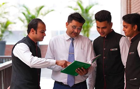 Aspiring hospitality professionals at The Lalit Suri Hospitality School hone real-world skills through expert-led training and guaranteed placement opportunities.