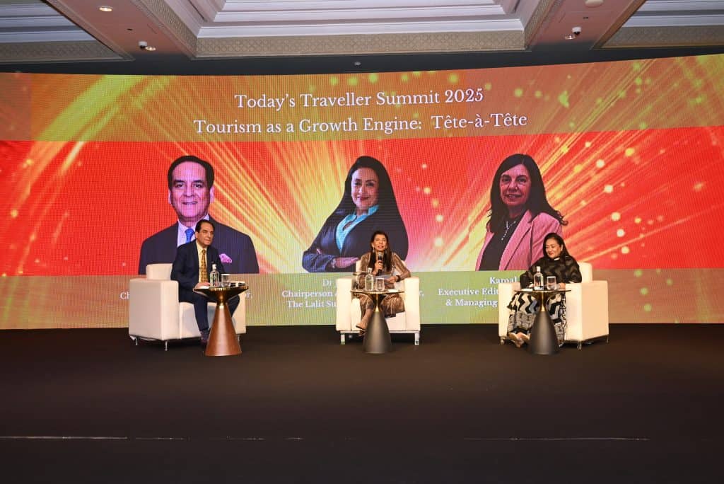 The session “Will Tourism Be the Engine of India’s Growth Story in the Coming Decade” at the Today’s Traveller Summit & Awards 2025 featured an engaging dialogue between Dr Jyotsna Suri, Chairperson and Managing Director, The Lalit Suri Hospitality Group, and KB Kachru, Chairman and Principal Advisor, South Asia, Radisson Hotel Group, and President, Hotel Association of India (HAI). The session was moderated by Kamal Gill, Executive Editor, Today’s Traveller, and Managing Director, Gill India Group.