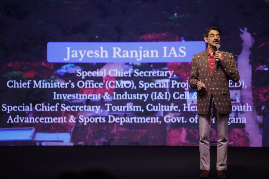 Shri Jayesh Ranjan, IAS, Special Chief Secretary, Chief Minister’s Office (CMO), Special Projects (SPEED), Investment and Industry (I&I) Cell, and Special Chief Secretary, Tourism, Culture, Heritage, Youth Advancement and Sports Department, Government of Telangana, spoke on Telangana’s dynamic progress in tourism, investment, and inclusive growth, highlighting the state’s vision for sustainable development and its three-year roadmap for tourism and hospitality expansion at the Today’s Traveller Awards 2025.
