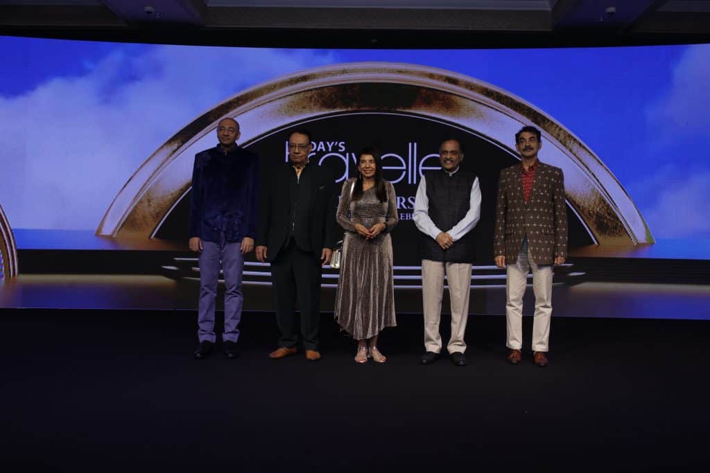 Today’s Traveller Awards: From left to right: Arjun Gill, Managing Editor, Today’s Traveller; Kewal Gill, Chairman; Kamal Gill, Executive Editor; Shri Rajendra Menon, Chairperson of the Armed Forces Tribunal and Former Chief Justice of Delhi and Patna High Court; and Special Guest Shri Jayesh Ranjan, IAS, Special Chief Secretary, Chief Minister’s Office (CMO), Special Projects (SPEED), Investment and Industry (I&I) Cell, and Special Chief Secretary, Tourism, Culture, Heritage, Youth Advancement and Sports Department, Government of Telangana.
