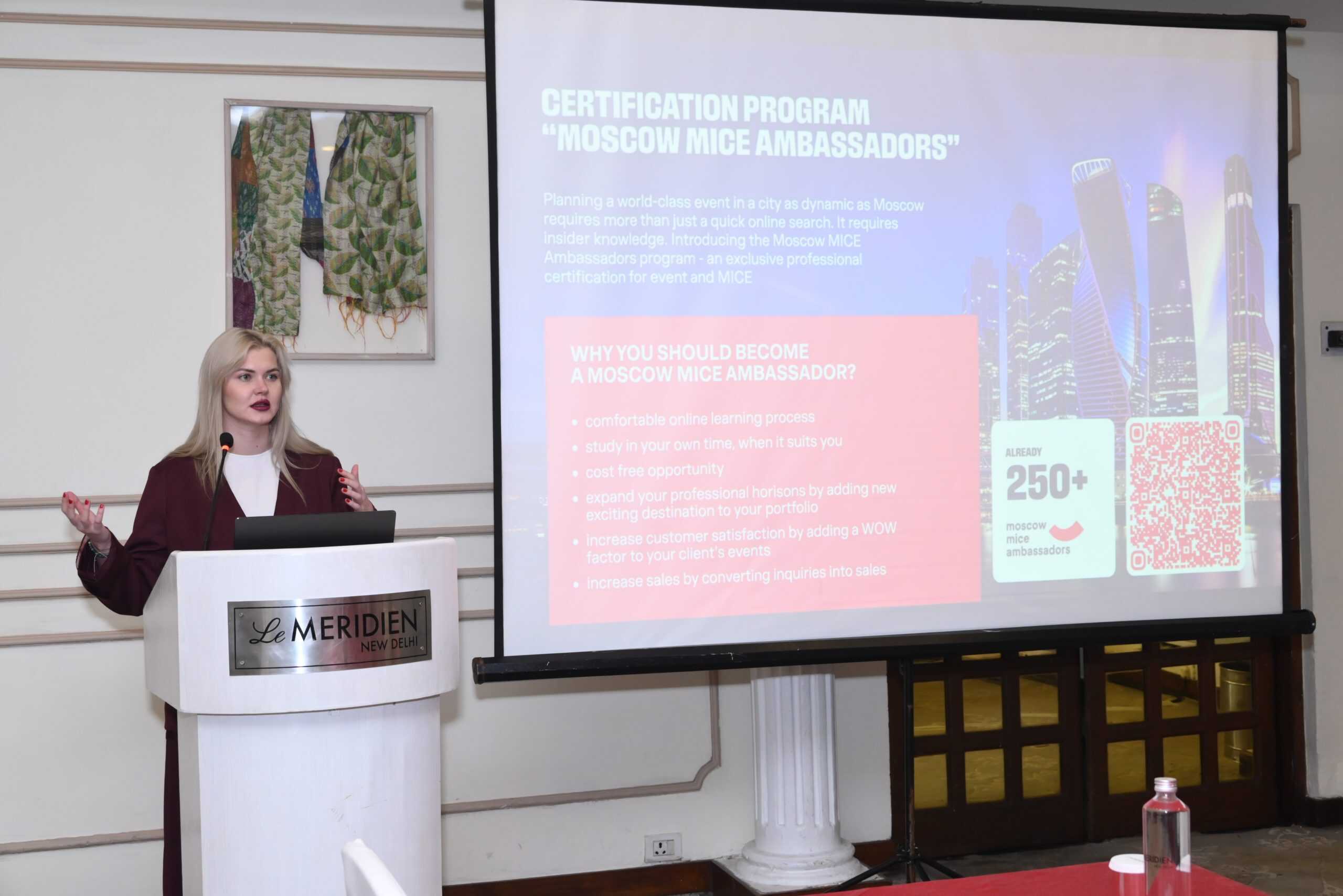 Anastasia Arzhanova representing Moscow Tourism as she shares insights on the city’s corporate travel landscape.