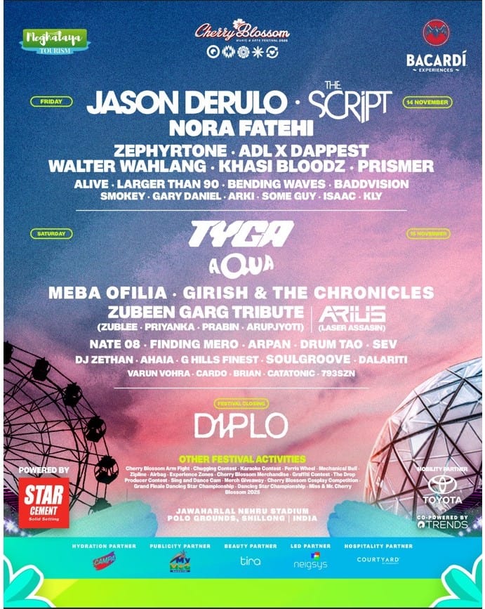 Global icons and Northeast favourites headline the Shillong Cherry Blossom Festival 2025