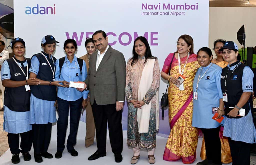Chairman Gautam Adani Welcomes First Passengers as Navi Mumbai International Airport (NMIA) Takes Flight