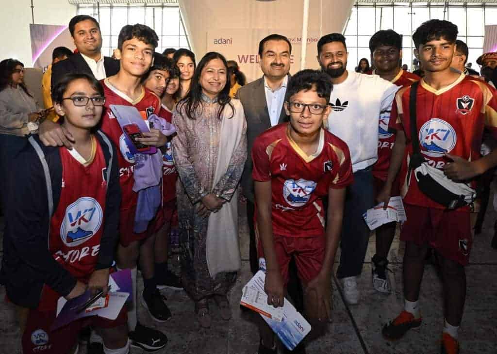 Chairman Gautam Adani Welcomes First Passengers as Navi Mumbai International Airport Takes Flight