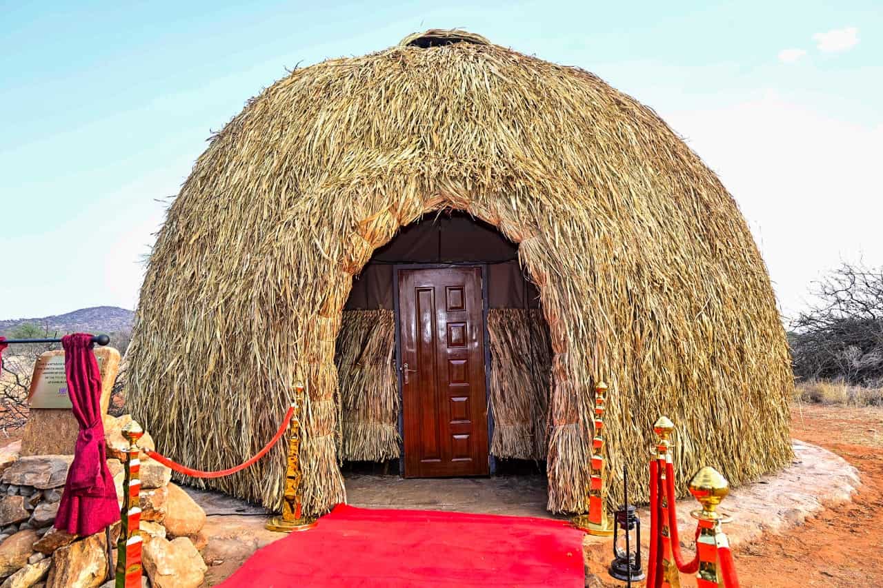 The traditional Samburu-inspired mini-dome theatre at Samburu Sopa Lodge, where guests experience the immersive Planetarium Sky Show as part of the Astro Tourism Experience.