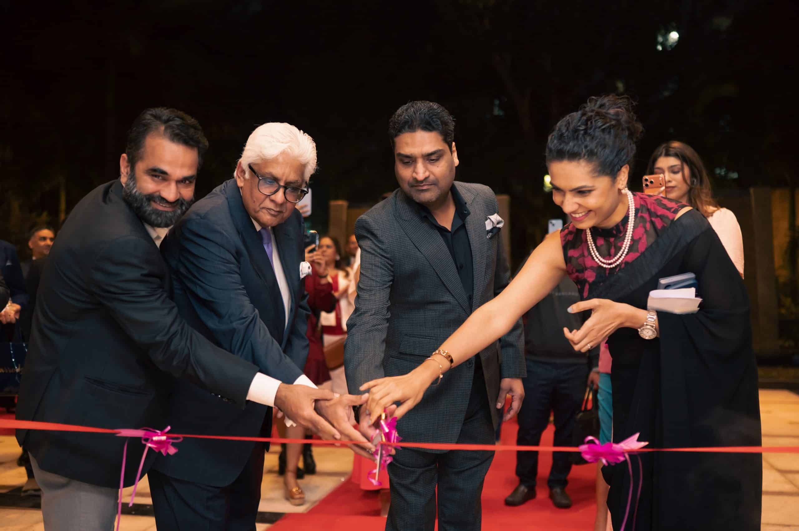 Sita Lekshmi, General Manager, Renaissance Bengaluru Race Course Hotel, leads the ribbon-cutting ceremony alongside distinguished guests during the unveiling of the hotel’s reimagined Lobby and R Bar