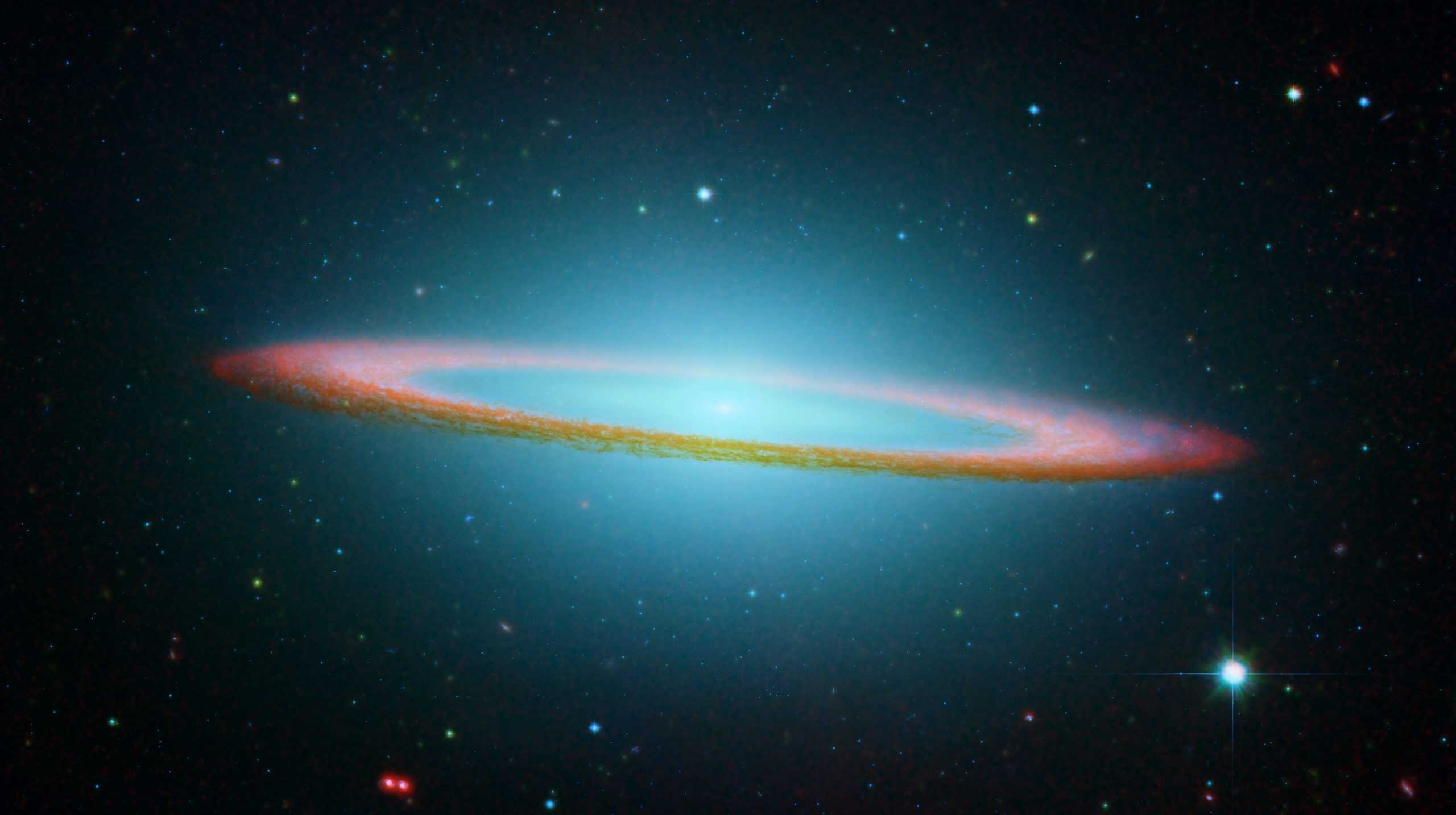 Sombrero Galaxy in infrared light. Courtesy: Wikimedia Commons.
