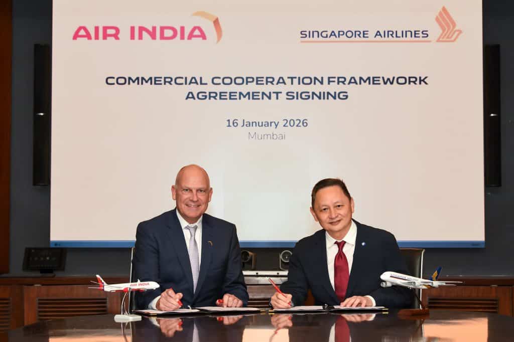 Air India and Singapore Airlines sign commercial cooperation framework agreement; work towards joint business agreement