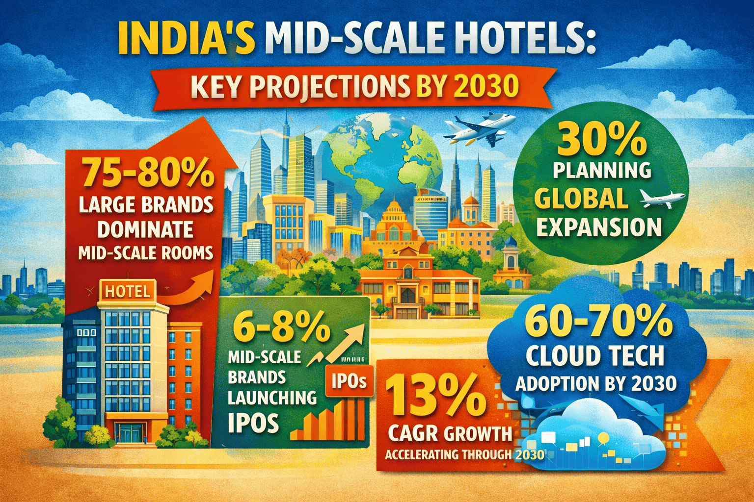 15-20 domestic mid-scale brands have ventured abroad since 2020, targeting the UAE, Nepal, and East Africa hotelogix
