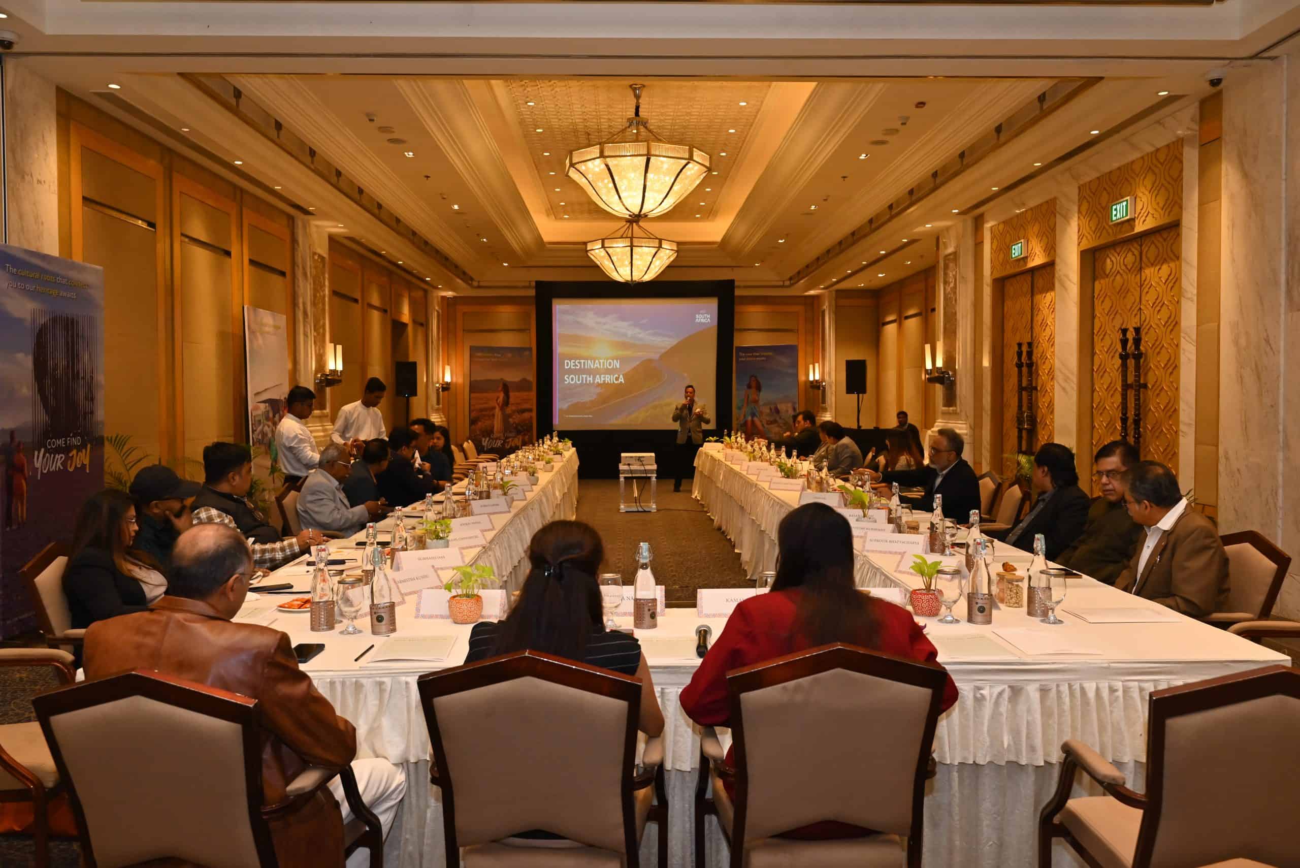 Corporate leaders and MICE decision makers engage at South African Tourism’s Think Tank in Kolkata at ITC Royal Bengal.