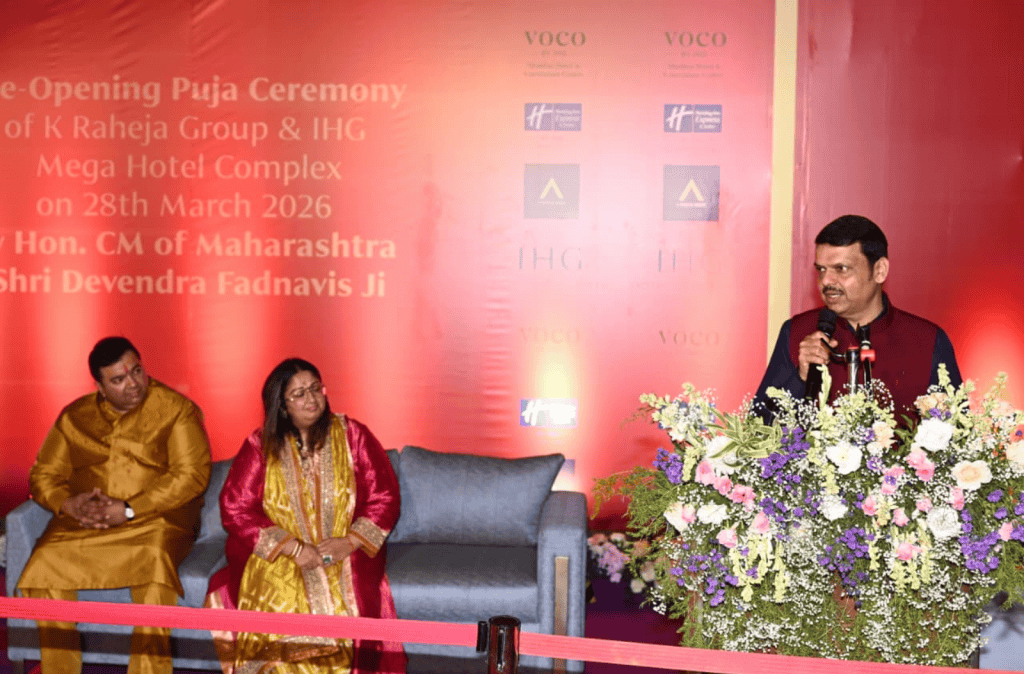Vijayta & Nikhil K Raheja Group & IHG Hotels & Resorts: Mega Hotel Project in Mumbai — Pre-Opening Puja Ceremony Graced by Hon. CM of Maharashtra Shri Devendra Fadnavis Ji on Saturday, 28 March 2026