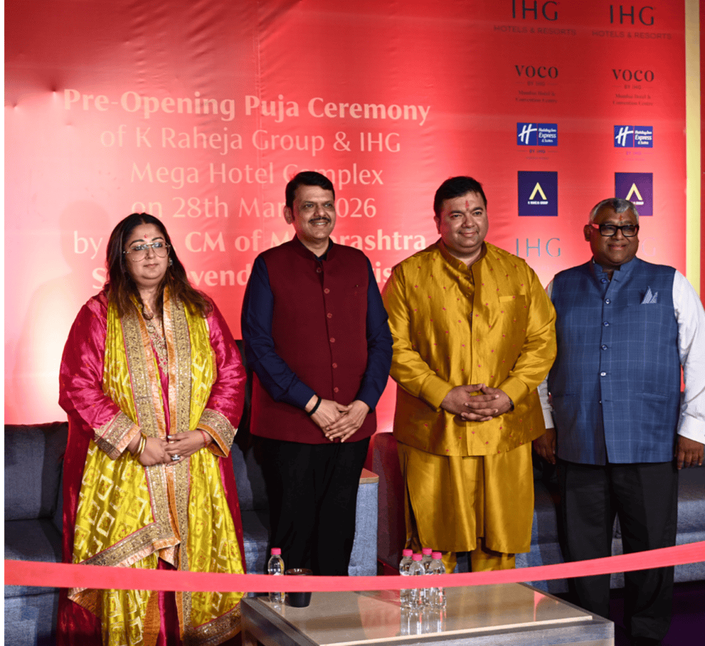 Vijayta & Nikhil K Raheja Group & IHG Hotels & Resorts: Mega Hotel Project in Mumbai — Pre-Opening Puja Ceremony Graced by Hon. CM of Maharashtra Shri Devendra Fadnavis Ji on Saturday, 28 March 2026