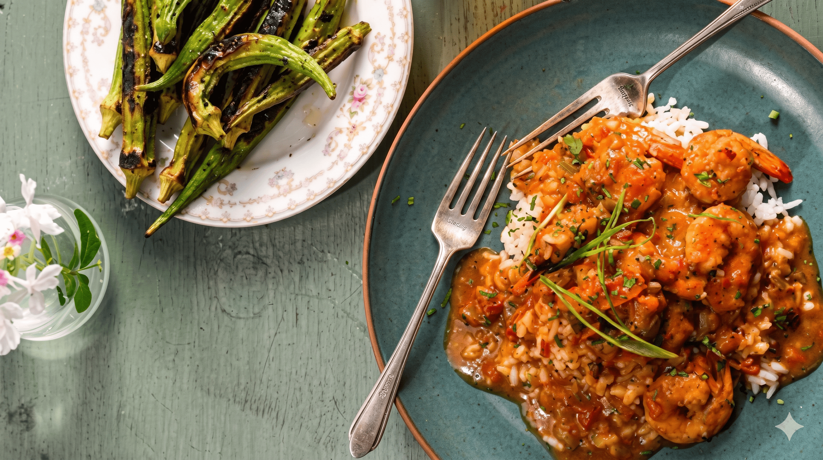 Shrimp étouffée over rice captures Louisiana’s rich Creole flavour and comforting culinary soul