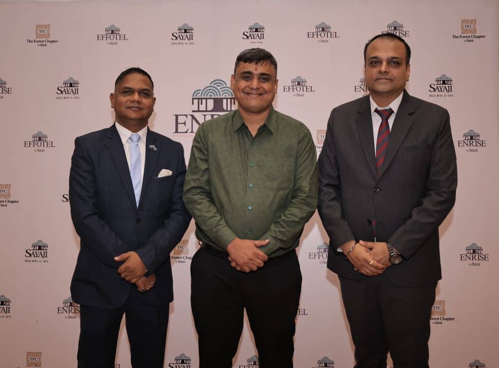 Ajay Kanojia, Director of Operations, Sayaji Hotels; Swapnil Soni, Director, Maniratna Group LLP; Aditya Mishra, General Manager, Enrise by Sayaji, Amravati