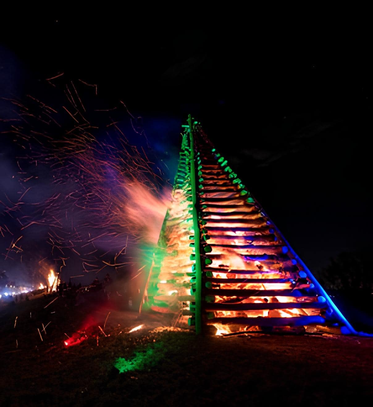 Bonfires on the Levee light up Louisiana’s Christmas Eve sky, guiding Papa Noel through a beloved local tradition